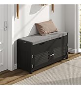 ChooChoo Shoe Storage Bench with Lift Top Storage, Entryway Bench with 2 Cushioned Seats, 3 Compa...