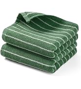Jacquotha Hand Towels for Bathroom Green Striped - 2-Piece Premium Quick Drying Towels for Kitche...