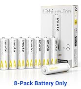 imuto Rechargeable aa Batteries, 3600mWh aa Lithium Batteries 8 Pack