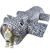 Cat Tunnels for Indoor Cats with Cube Tent Toys Combo, Pop Up Collapsible Crinkle Interactive Pee...