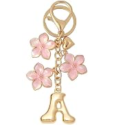 Snycler Bubble Initial Keychain Graceful Flower for bags car remote–A-Z Letter Charms for Women