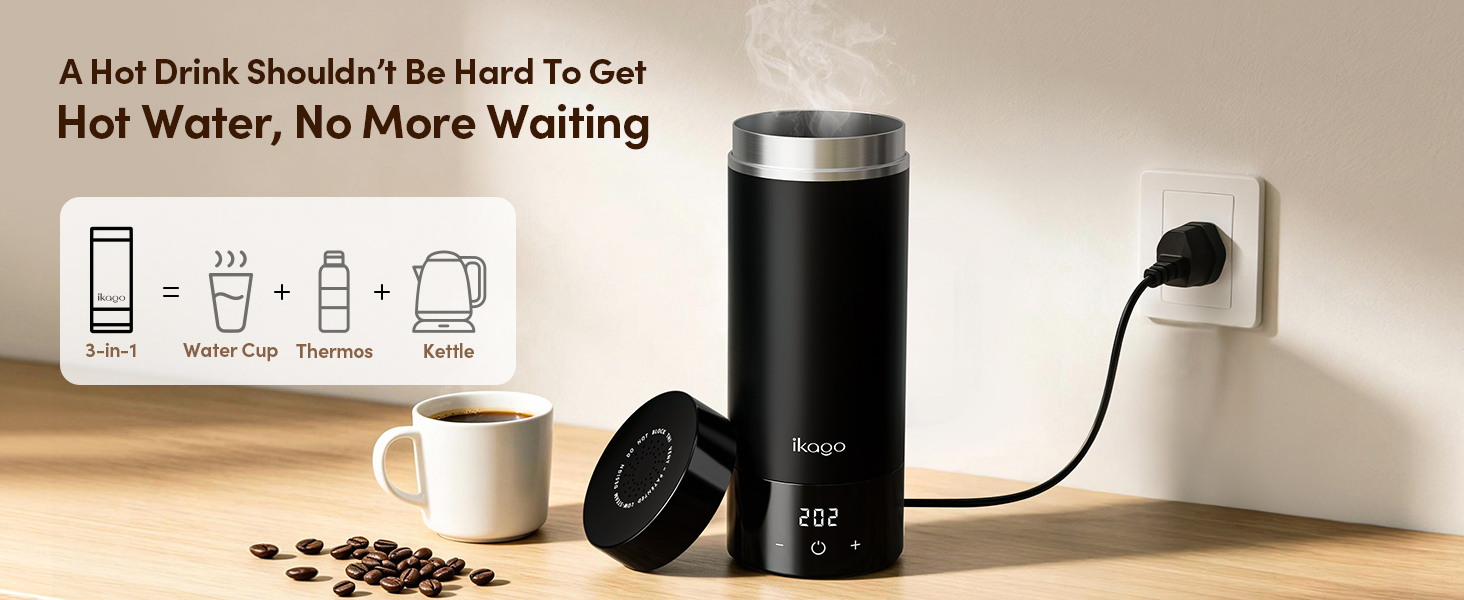 Ikago Travel Electric Kettle, Water Boiler