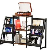 ALISENED Record Player Stand with 6-Tier Vinyl Storage, Holds Up to 280 Albums, Turntable Stand w...