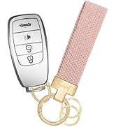 Fishent Stretchy Car Keychain, Nylon Braided Cool Key Chain for Women Men, Universal Key Fob Hold...
