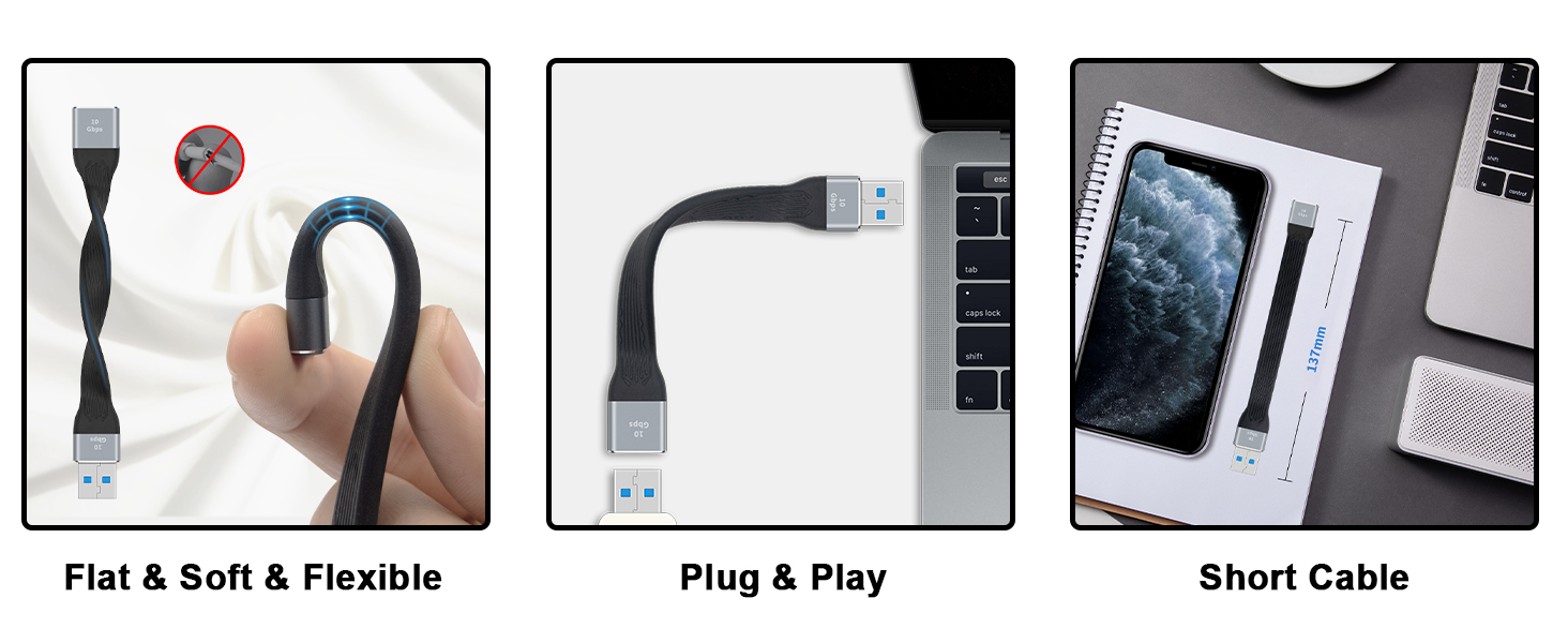 Short USB 3.0 Extension Cable