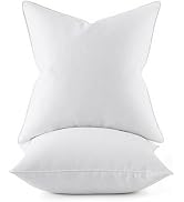 MIULEE 20x20 Feather Down Pillow Inserts Set of 2 Fluffy for Chop Look | Throw Pillows for Bed Co...