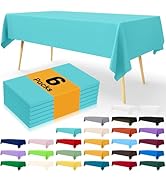 Smiry Disposable Table Cloth - 6 Pack, 54 x 108 Inch Table Cloths for Parties, Decorative Tablecl...