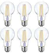Energetic Dimmable LED Filament Light Bulbs, 8W, 60 Watt Equivalent, Soft White 2700K, Classic Cl...