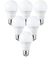 TORCHSTAR 6-Pack A19 LED Light Bulb 60W Equivalent, Dimmable, 5000K | UL Listed, 9W 800lm, Daylig...