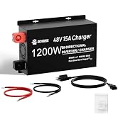 DC HOUSE 1200W Pure Sine Wave Inverter Charger, 48V DC to 110V/120V AC, 2-in-1 Inverter & 48V 15A...