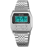 Gosasa Retro Rectangle Digital Watch for Men Classic Stylish Design Multifunction Gold Stainless ...