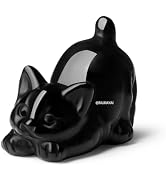 NUKAYAI Black Cat Statue Obsidian Crystal Cat Carved Room Decor Figurines for Office Lazy Sculptu...