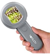 TOMLOV P10 Microscope for Adults Kids, 100X Illuminated Jewelers Loupe | 2" Screen, 16MP Camera, ...