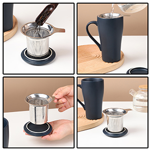 tea cup with infuser and lid