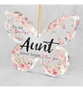 Birthday Gift for Aunt - Butterfly Carved Christmas Decorative Plaque - Christmas Memorial Decora...