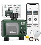 Smart Sprinkler Timer 2 Zone with Gateway, XinFuture WiFi Water Timer with Rain Delay, Manual& Au...