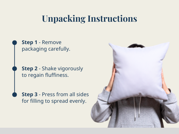 Unpacking Instructions for Lane Linen's Throw Pillows
