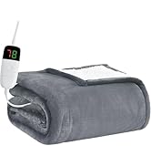 BOMOVA Heated Electric Throw Blanket - 50" x 60" Heating Blanket with 10 Heating Levels & 8 Hours...