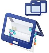 Uniclife ID Badge Holder with Double-Sided Windows Horizontal Hard Plastic Case Blue Card Protect...