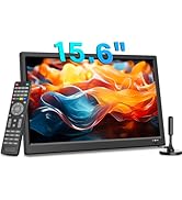 Feihe 15.6 inch Small TV - Portable and Kitchen TV with Antenna/HDMI/USB/AV, Rechargeable Battery...