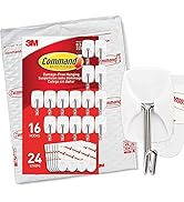 Command Small Wire Toggle Hooks, 16 Hooks and 24 Command Strips, Damage Free Hanging Wall Hooks w...