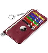 EcoVision RFID Blocking Slim Credit Card Holder Wallet with Zipper Money Pocket & Keychain, Slim ...