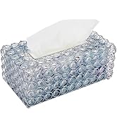 Sumnacon Crystal Rectangular Tissue Box Cover - Decorative Glass Tissue Box Holder, Sparkling Fac...