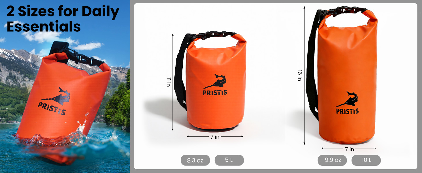 2 sizes Daily Essentials Waterproof Dry Bag Lightweight Floating Kayak Storage Backpack Men Women