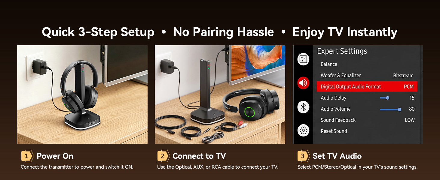 wireless tv headphones, headphones for tv watching, tv headset for seniors elderly