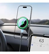 Lamicall Tesla Phone Mount Charger for Model 3 and Y Strongest N55 Magnet | One-click Lock for Ma...