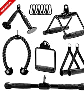 Yes4All Cable Machine Attachment Set, Heavy-Duty 880 Lb LAT Pulldown Attachments, Cable Attachmen...