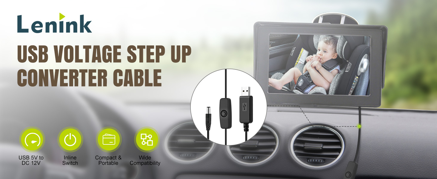 12V USB Power Adapter Cord