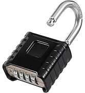 ZHEGE Heavy Duty Combination Lock, Large Outdoor 4-Digit Padlock with Code, Weatherproof Gate Loc...