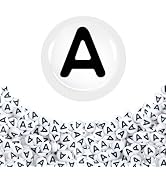 TOAOB 100pcs Vowel Letter Beads 4x7mm White Acrylic Alphabet Beads Individual Black Round Letter ...