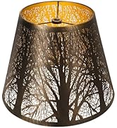 Small Metal Lampshade Forest Etching Forest Lamp Shade Pattern 6'' Top 10'' Bottom Height 7.5'' F...