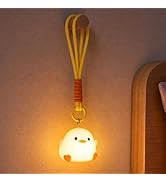 UNEEDE Mini Duck Night Light with Lanyard, 8 Color Changing Rechargeable Night Light, Portable Mi...