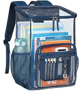 PACKISM Clear Backpack for School - 18 inch Flap Top Extra Large Heavy Duty Bookbag with Back Pad...
