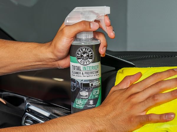 Chemical Guys Total Interior used on leather and fabric surfaces