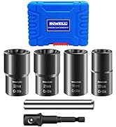Inwell 6 Piece Bolt Nut Extractor Set,1/2 Inch Drive Lug Nut Remover Tool,Wheel Lock Removal Kit,...