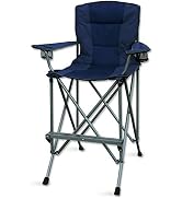 RMS Extra Tall Folding Chair - Bar Height Director Chair for Camping, Home Patio and Sports - Por...