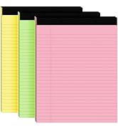 3pcs Legal Pads 8.5 x 11,Notepads 8.5 x 11 Inch, 30 Sheets/Pack, Colored Note Pads Clear Print Wr...