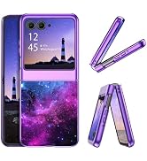 GUAGUA for Motorola Razr 2024 Case Glow in Dark, Moto Razr 2024 Case Cute Space Nebula Noctilucen...