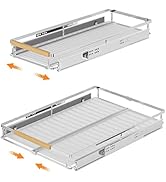SANNO Expandable Pull Out Cabinet Organizer Kitchen Sliding Shelf Under Sink Shelf, Expandable Dr...