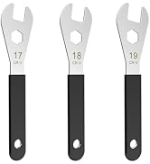 Vaasee 3 PCS Thin Hub Cone Wrench Set, Cr-V Steel + Ni-Cr Plating Super Hard Bicycle Wheel Hub Ax...