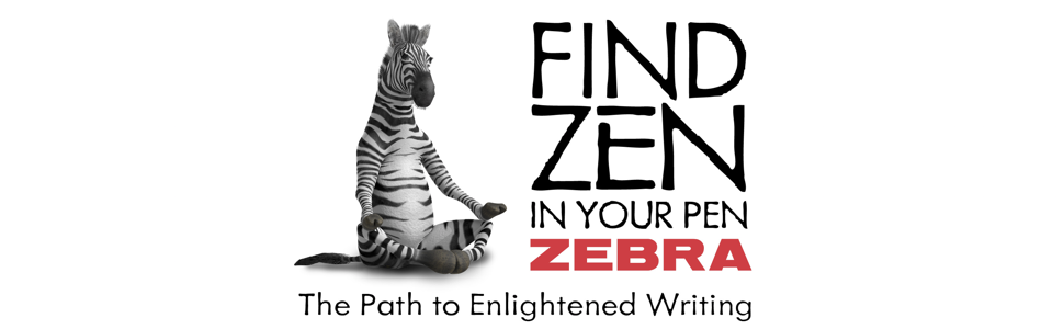 zebra pen brand logo and banner, high quality writing instruments, find zen in your zebra pen