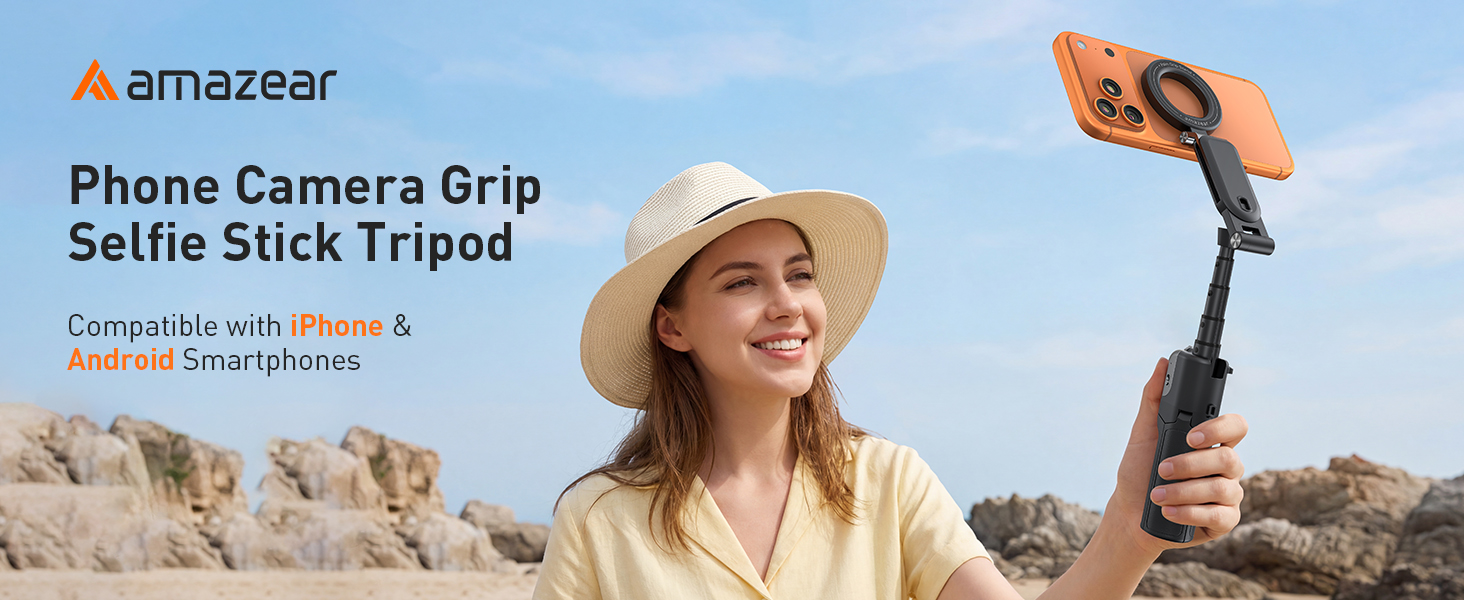phone camera grip handle smartphone mobile selfie stick tripod for iphone 16 17 pro max