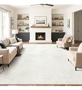 SHACOS Soft Cozy Fluffy Arch Pattern High Low Pile Area Rugs 8'x10' Large Non Slip Washable Moder...