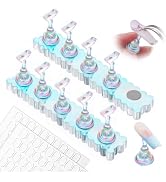 MelodySusie 2-Set Nail Stand for Press Ons Acrylic Base for Practice, Blue | Strong Magnetic, Wid...