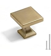 Goldenwarm 5 Pack Cabinet Knobs Square 1.1 inch Champagne Bronze Dresser Drawer Knobs Zinc Alloy ...