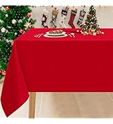 Smiry Rectangle Table Cloth, Waterproof Anti-Scratch Polyester Tablecloth, Decorative Washable Fa...